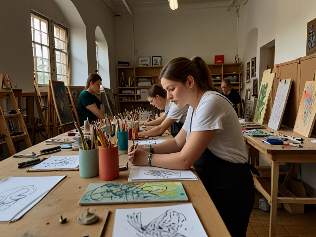 Workshopruimte in gebruik